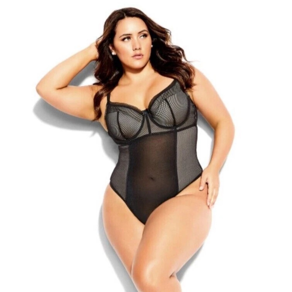Sexy City Chic Black Mesh Bodysuit